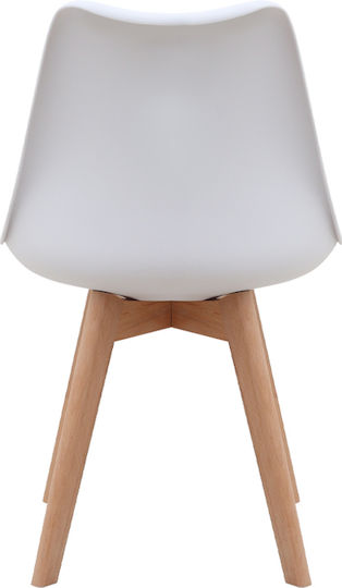 Viva Dining Room Polypropylene Chair White - Natural 48.5x54x80cm