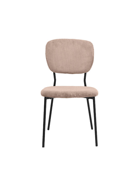 Kevin Dining Room Fabric Chair Mocha - Black 48x51x87cm