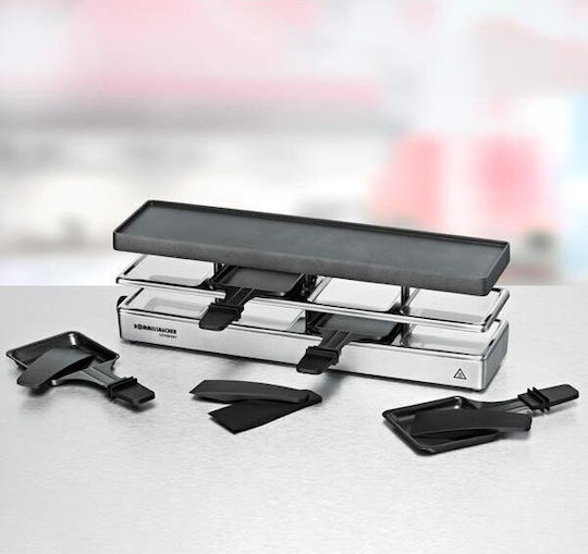 Rommelsbacher Fun For Four RC 800 Επιτραπέζια Ηλεκτρική Ψησταριά Raclette Αλουμινίου Λείας Πλάκας 795W