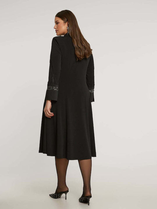 Midi Evening Dress Shirt Dress Black
