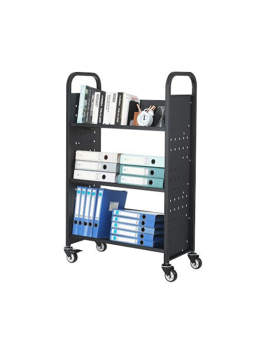 Bibliotecă Neagră 77x38x122 cm