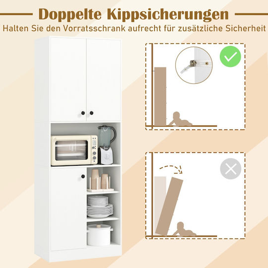 Unterschrank für Ofen Weiß 60x33x166cm