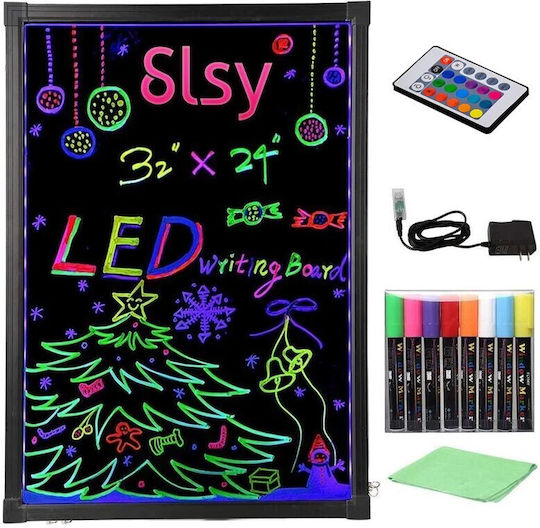 40x60 Cm Rewritable LED Board Neon Effect Lighted Sign Stand Included