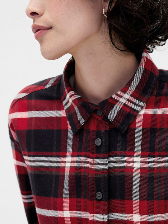 Women's Long Sleeve Shirt Red, Black