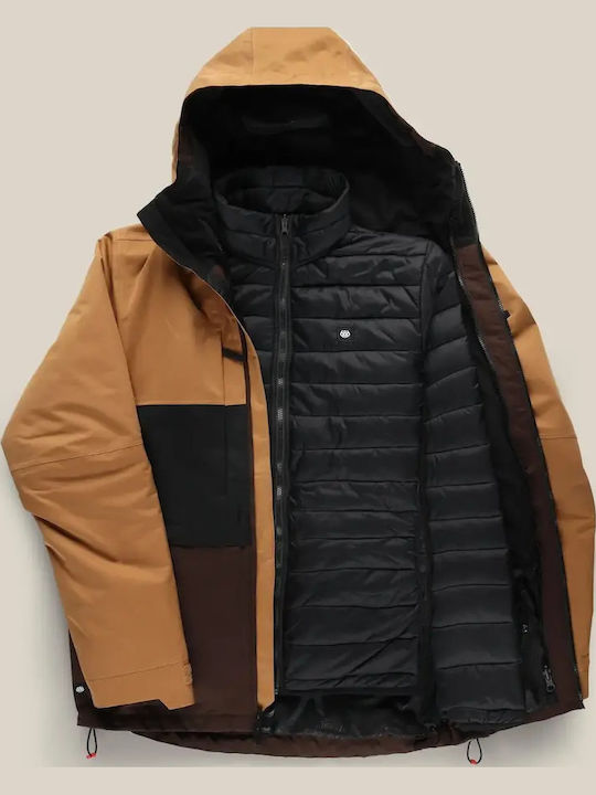 686 I-008289-1890 Ανδρικό Μπουφάν για Σκι & Snowboard Καφέ