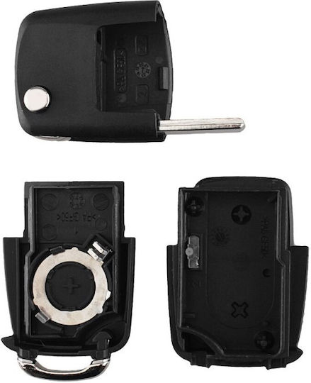 Techstar Car Key Case Compatible Volkswagen Seat Skoda Golf Leon Octavia 2 Buttons