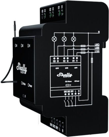 Shelly Wave Pro 3 Διακόπτης Ράγας 16A