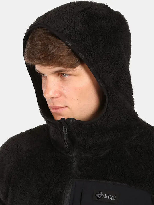 Men's Fleece Cardigan with Hood Black