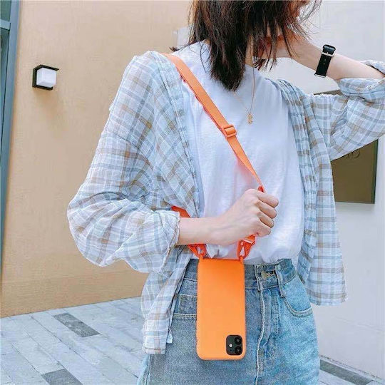 Sonique Carryhang Liquid Strap Back Cover Σιλικόνης 0.5mm με Λουράκι Μπορντό (iPhone XS Max)
