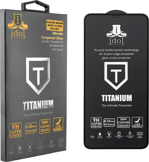 Idol 1991 0.25mm Full Glue Tempered Glass Black (Redmi Note 15 Pro 5G)