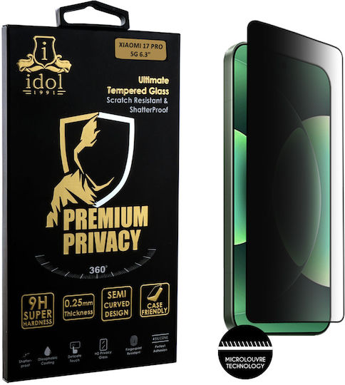 Idol 1991 0.25mm Full Glue Privacy Tempered Glass Black (Xiaomi 17 Pro)