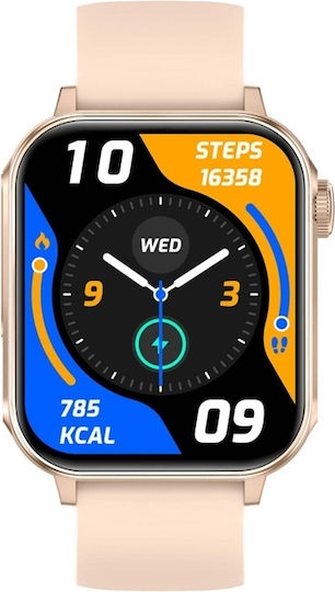 Colmi P80 Stainless Steel Smartwatch with Heart Rate Monitor (Gold)