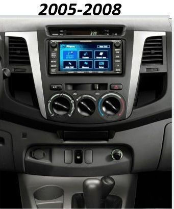 Car Stereo Frame Kit for Toyota Hilux 2005-2008 Black Glossy Manual A C