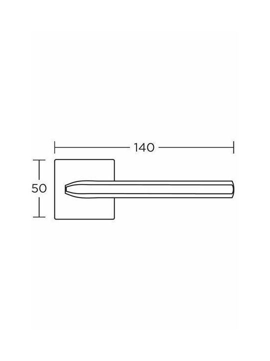 Convex Middle Door Lever 1085 Nickel Matte