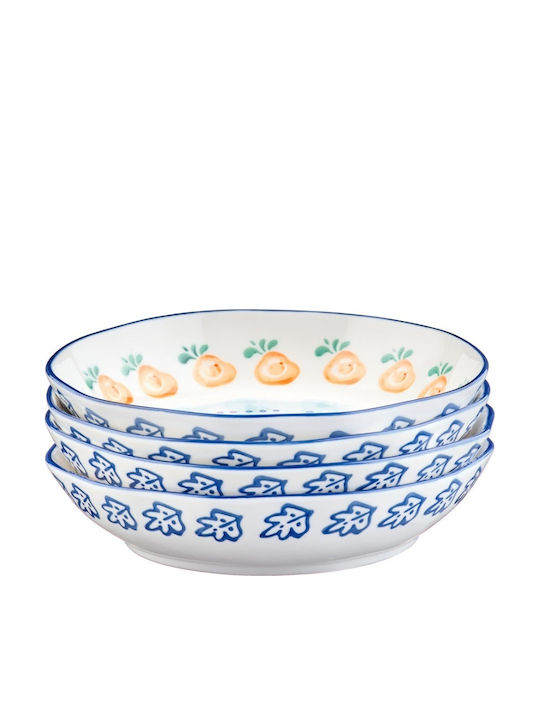 Björn Farfurie adâncă din Porțelan Multicolor cu Diametru 21.5cm 4buc