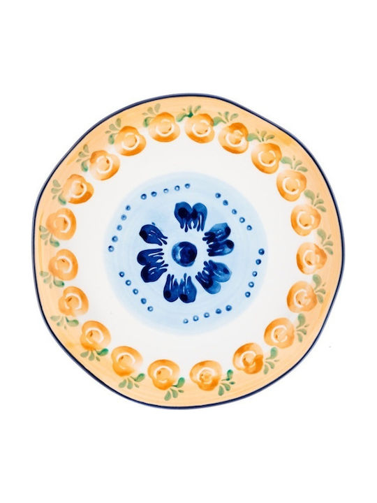 Björn Farfurie Deșert din Porțelan Multicolor cu Diametru 20cm 4buc