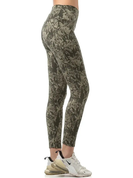 Training Γυναικείο Μακρύ Κολάν Ψηλόμεσο Tropical Print
