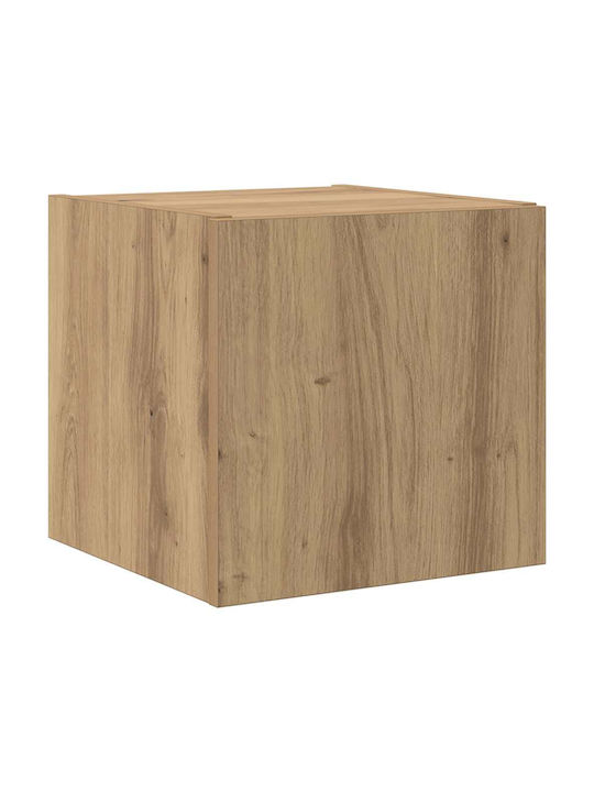 Nachttisch Fernseher Wand Braun 30.5x35x30cm