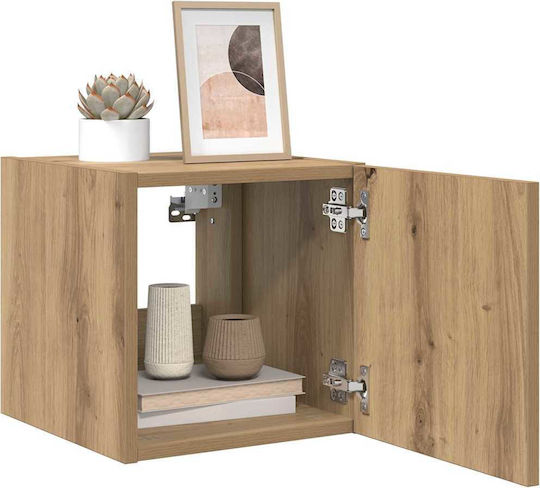Nachttisch Fernseher Wand Braun 30.5x35x30cm