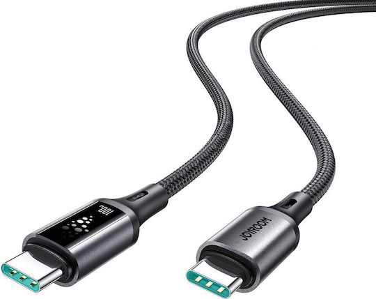 Joyroom S-A60 StarTalk LED USB 2.0 Cable USB-C male - USB-C 100W PD Μαύρο 1.2m