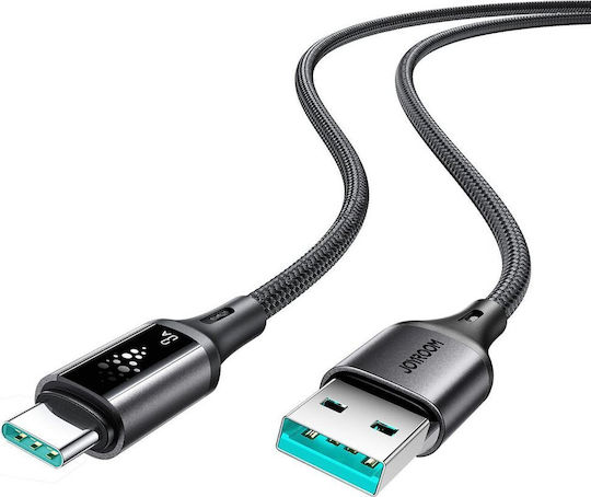 Joyroom S-A60 StarTalk Cablu USB 2.0 LED USB-C Masculin - USB-A 18W Negru 1.2m