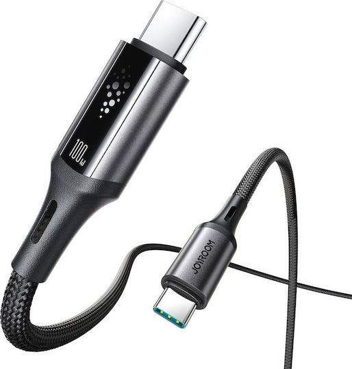 Joyroom S-A60 StarTalk LED USB 2.0 Cable USB-C male - USB-C 100W PD Μαύρο 1.2m