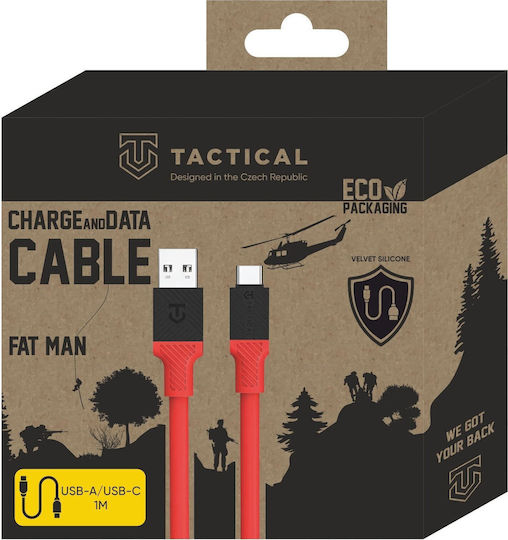 Tactical USB 2.0 Cable USB-C male - USB-A 60W Red 1m (57983117386)