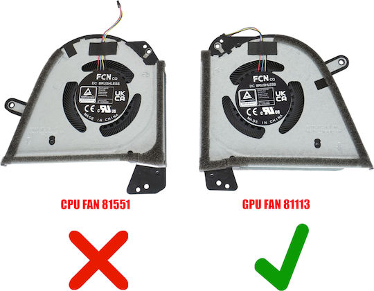 Ανεμιστηράκι Laptop Gpu Cooling Fan Asus Rog Zephyrus M15 M16 Ga503 Gu603 Series Fp90 Dfsck221151812 13nr08r0t03111 6033b0113501 A01 4pin Κωδ.81113
