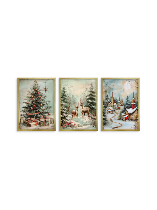 Christmas Posters Gold Frame Living Room Bedroom Christmas Images
