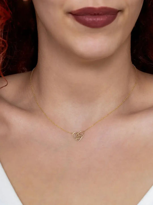 Halskette Talisman mit Design Herz aus Gold 9 K