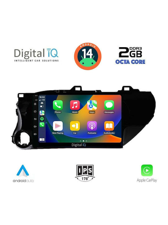 Digital IQ Car Audio System for Toyota Hilux 2017 (Bluetooth/USB/WiFi/GPS/Apple-Carplay/Android-Auto) with Touch Screen 10"