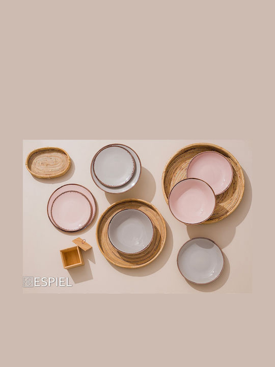 Espiel Vibes Plate Shallow made of Porcelain Pink with Diameter 27cm 6pcs
