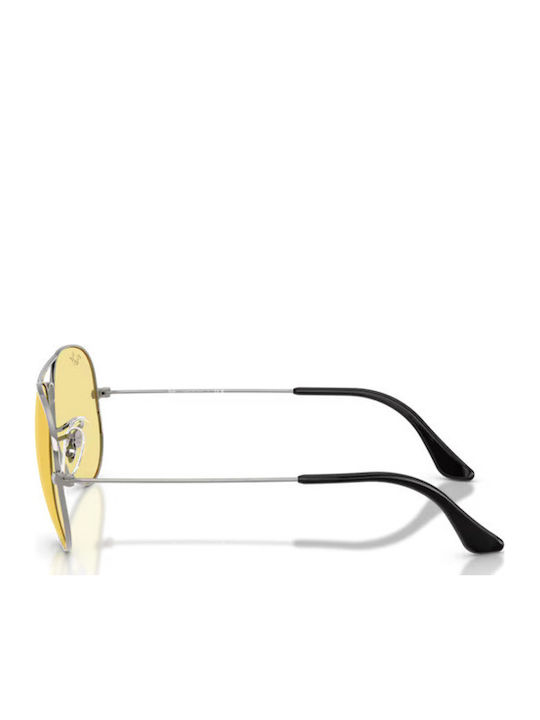 Ray Ban Unisex Sunglasses with Silver Metal Frame and Yellow Lens RB3025 004/R6