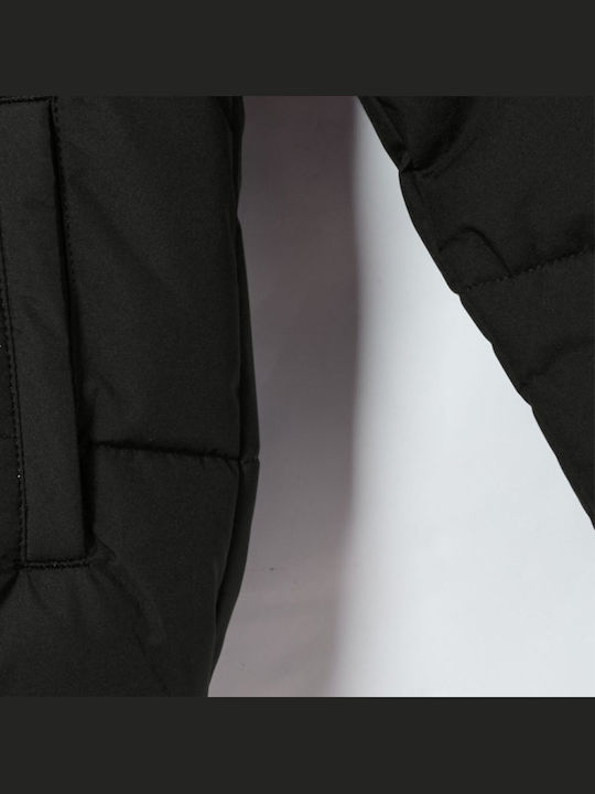 Kinder Steppjacke mit Futter & Kapuze Black
