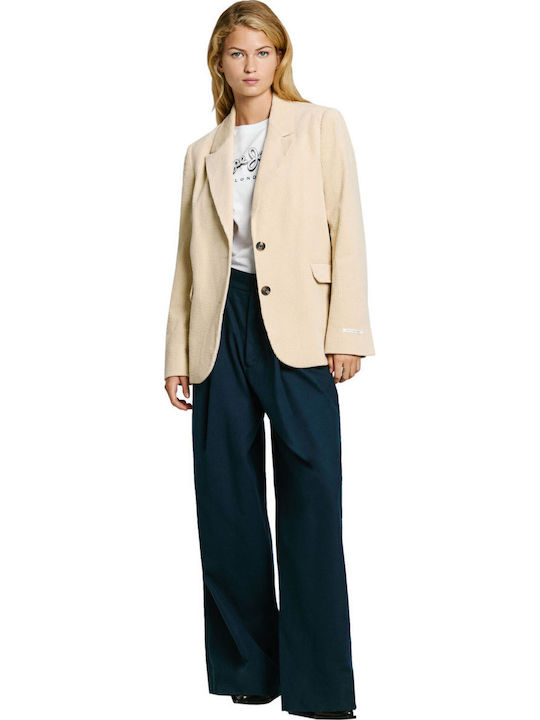 Pepe Jeans Long Women's Corduroy Blazer White