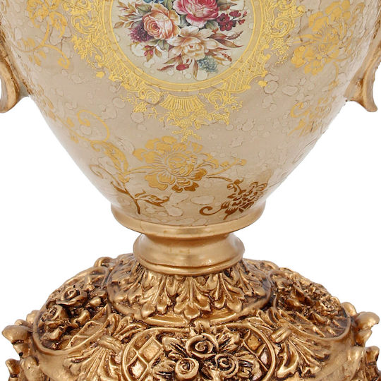 Keskor Decorative Polyresin Vase Regal Beige Φ28xH34cm