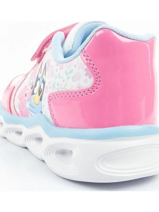 Παιδικά Sneakers με Σκρατς & Φωτάκια Ροζ