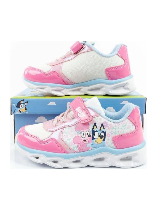 Παιδικά Sneakers με Σκρατς & Φωτάκια Ροζ