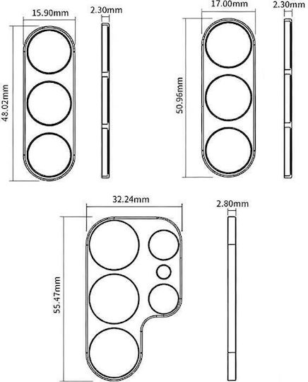 Lens Camera Protection Metal Frame Black for the Samsung Galaxy S25 5G