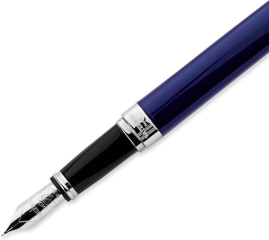 Waterman Exception Slim Πένα Γραφής Fine Μπλε από Ορείχαλκο με Μπλε Μελάνι