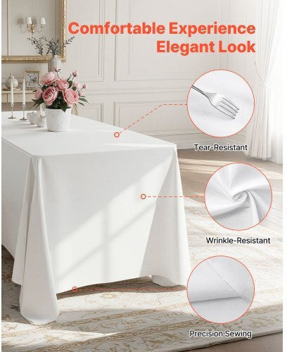 Vevor Tablecloth Set 6pcs White 70x120cm