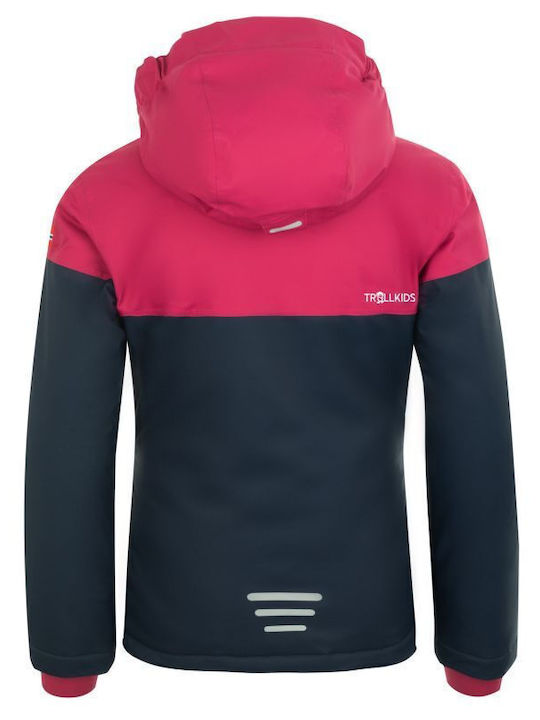 Wasserdicht Kinder Freizeitjacke mit Kapuze Navy/pink