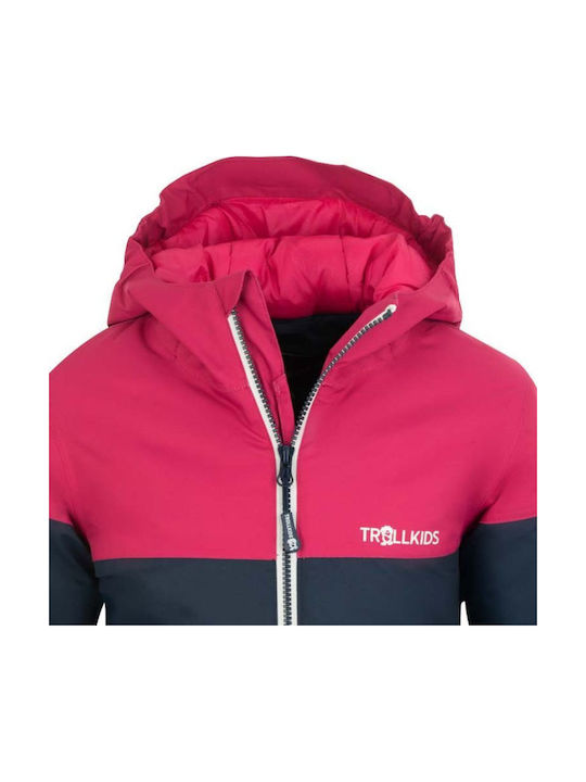 Wasserdicht Kinder Freizeitjacke mit Kapuze Navy/pink