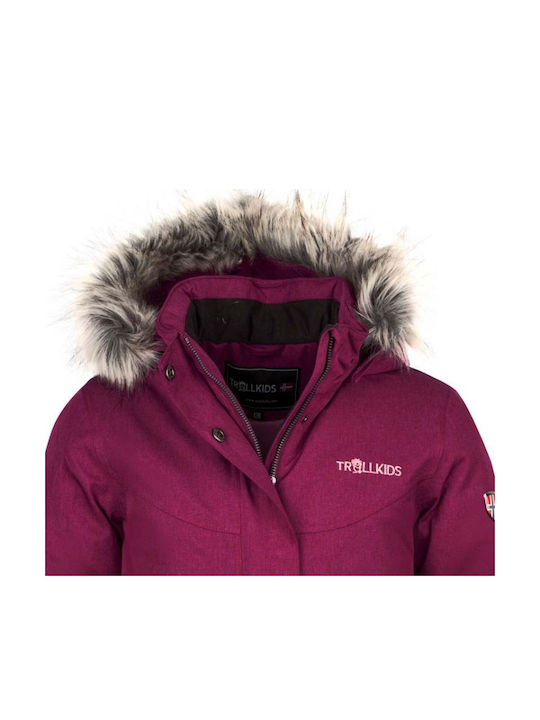 Wasserdichtes Kinderjacke Lässig Winddicht mit Kapuze Rosa