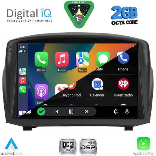 Digital IQ Car Audio System for Ford Fiesta 2008-2017 (Bluetooth/USB/WiFi/GPS/Apple-Carplay/Android-Auto) with Touch Screen 9"