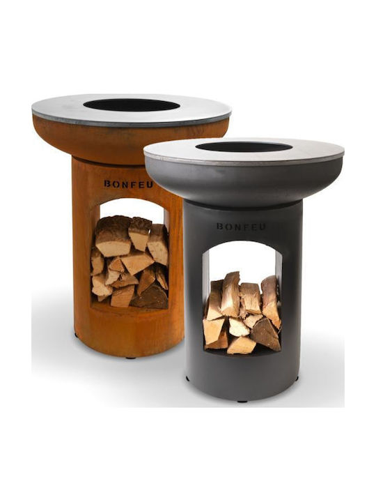 Bonfeu Kamin Draußen Metallisch Schwarz