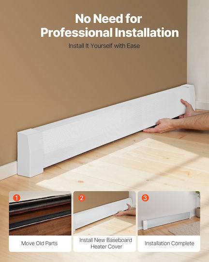Radiator Cover Premium Steel 1527 x 81 x 193 mm White Dbjrqgthjprecigq9001v0 Vevor