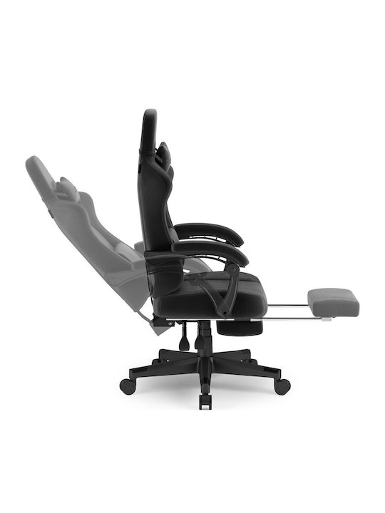 SENSE7 Devon Fabric Gaming Chair with Footstool Black