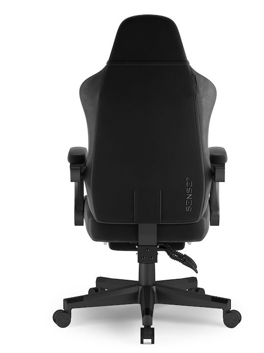 SENSE7 Devon Fabric Gaming Chair with Footstool Black