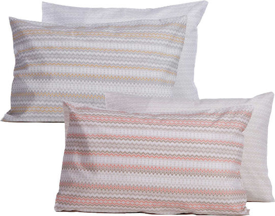 Nef-Nef Homeware Quantro Μαξιλαροθήκη με Φάσα Grey 52x72εκ.